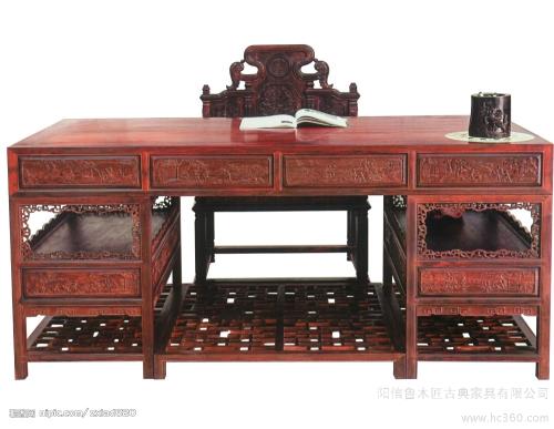 北京明清红酸枝家具回收 民国老红木家具回收 二手红酸枝书桌圈椅回收